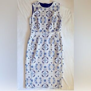 Kate & Lily Blue and White Ornate Dress